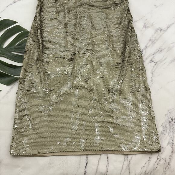 J.Crew Tie Shoulder Sequin Midi Dress Size 14 Beige Desert Canyon Sparkle - Picture 4 of 10